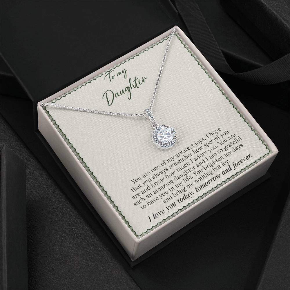 Eternal Hope Necklace with Sage Gingham daughter message card – Two Tone Box detail | Hensley London