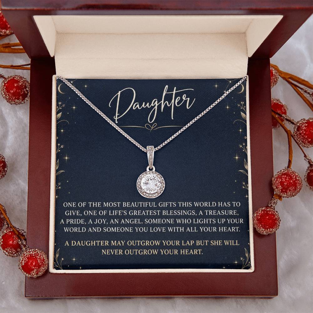 Eternal Hope Necklace with Midnight Starlight daughter card – Luxury Box message-card close-up | Hensley London