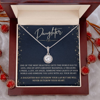 Eternal Hope Necklace with Midnight Starlight daughter card – Luxury Box message-card close-up | Hensley London