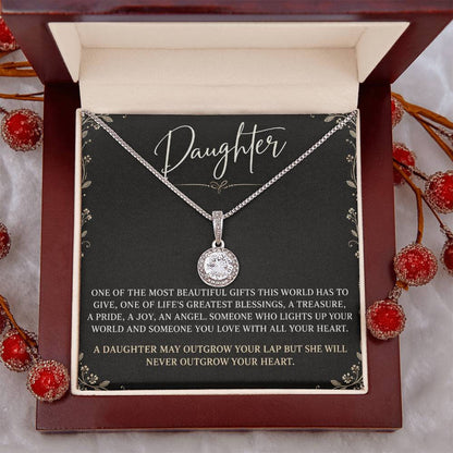 Eternal Hope Necklace with Black Champagne Lace daughter card – Luxury Box message-card close-up | Hensley London