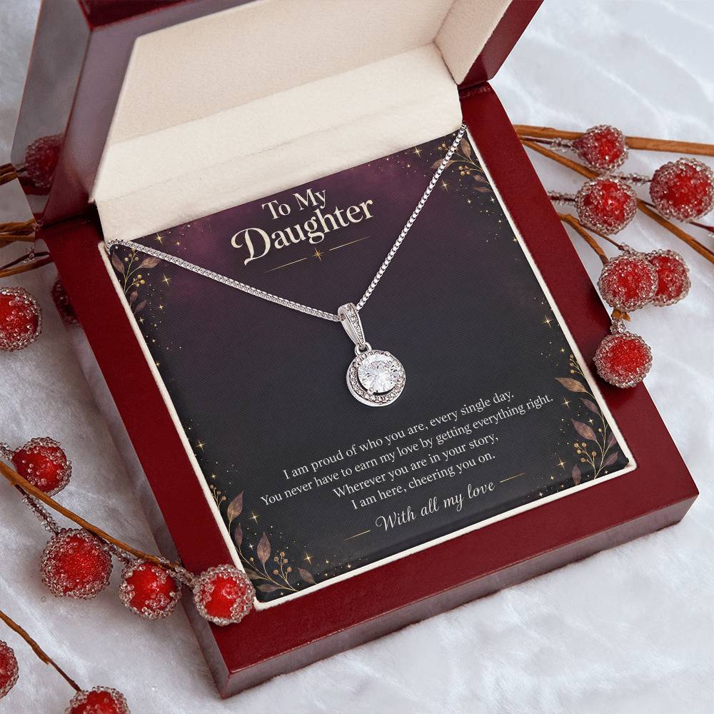 Eternal Hope Necklace in white gold finish with message card for daughter | Hensley London