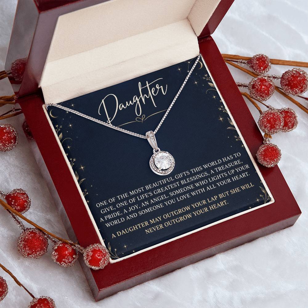 Eternal Hope Necklace with Midnight Starlight daughter card – Luxury Box angled presentation | Hensley London