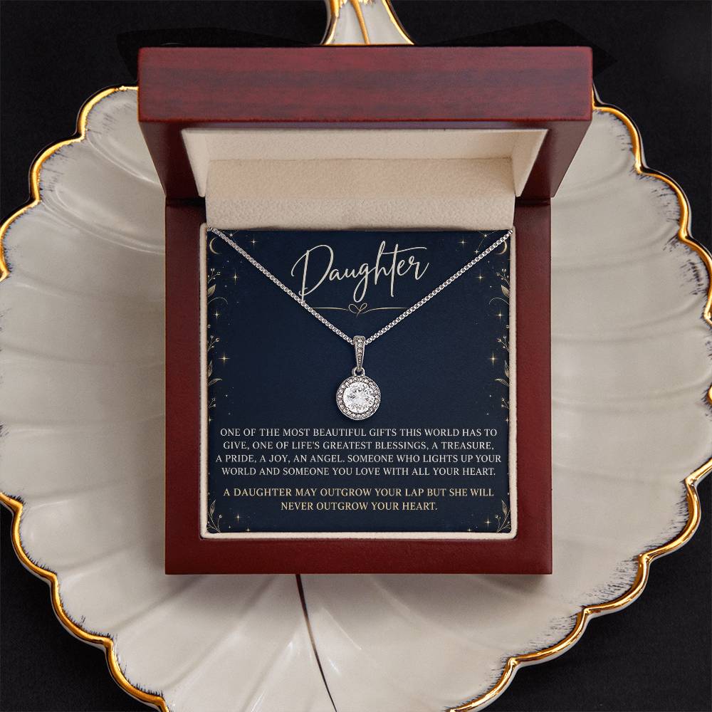 Eternal Hope Necklace with Midnight Starlight daughter card – Luxury Box front view | Hensley London