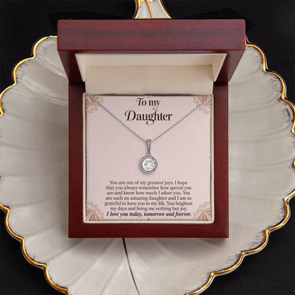 Eternal Hope Necklace with Blush Art Deco daughter message card – Luxury Box styled presentation | Hensley London