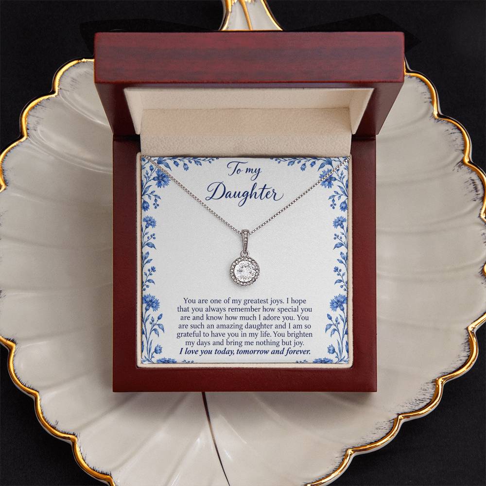 Eternal Hope Necklace with Blue Porcelain daughter message card – Luxury Box styled presentation | Hensley London