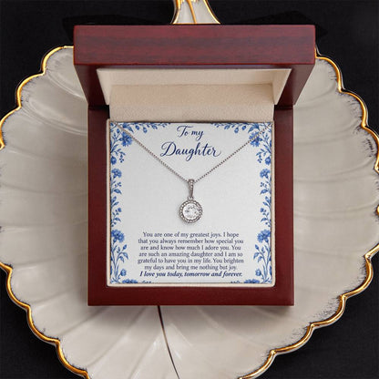 Eternal Hope Necklace with Blue Porcelain daughter message card – Luxury Box styled presentation | Hensley London