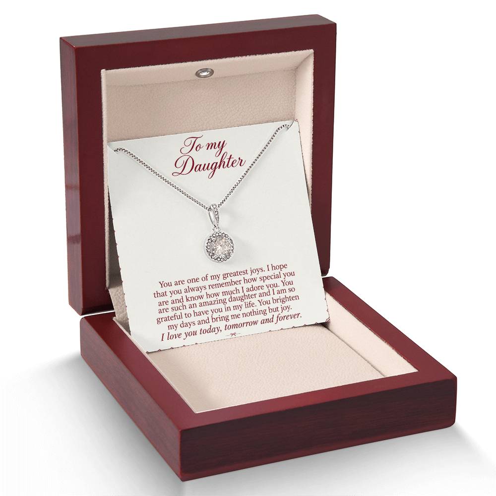 Eternal Hope Necklace with Burgundy Letter daughter message card – Luxury Box with LED spotlight | Hensley London