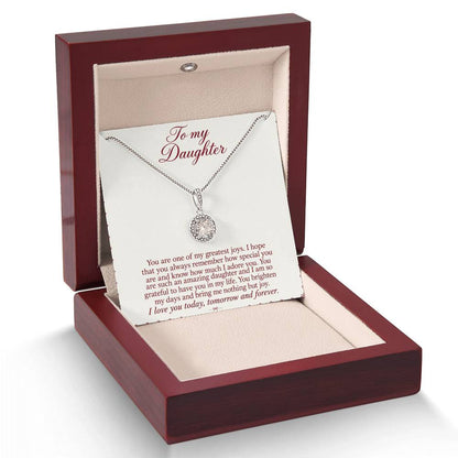 Eternal Hope Necklace with Burgundy Letter daughter message card – Luxury Box with LED spotlight | Hensley London