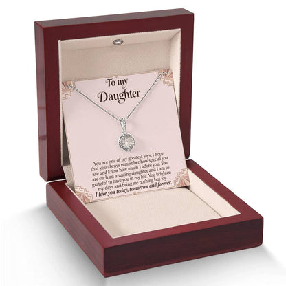 Eternal Hope Necklace with Blush Art Deco daughter message card – Luxury Box with LED spotlight | Hensley London