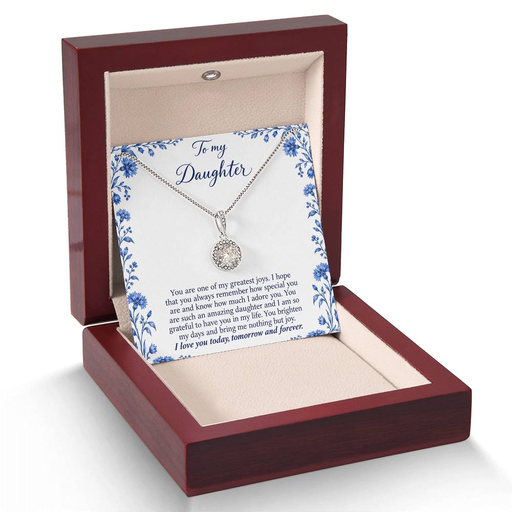 Eternal Hope Necklace with Blue Porcelain daughter message card – Luxury Box with LED spotlight | Hensley London