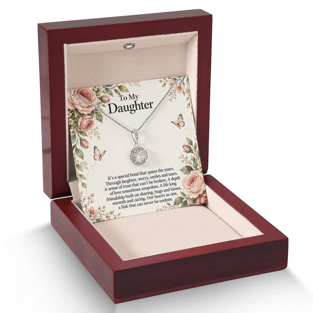 Eternal Hope Necklace with Rose Botanical daughter message card – Luxury Box with LED spotlight | Hensley London