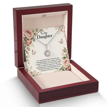 Eternal Hope Necklace with Rose Botanical daughter message card – Luxury Box with LED spotlight | Hensley London