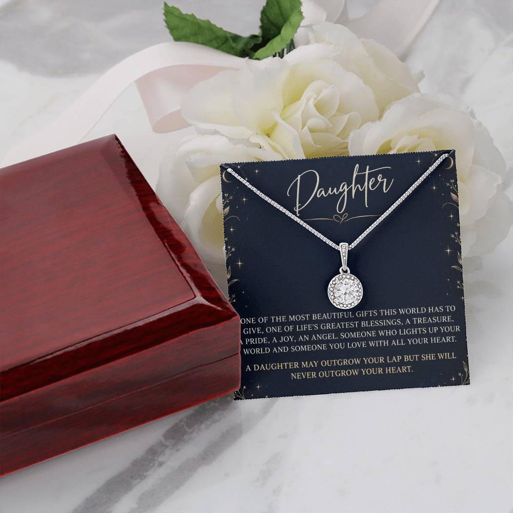 Eternal Hope Necklace with Midnight Starlight daughter card – message card beside Luxury Box | Hensley London