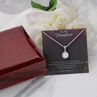 Eternal Hope Necklace in white gold finish with message card for daughter | Hensley London