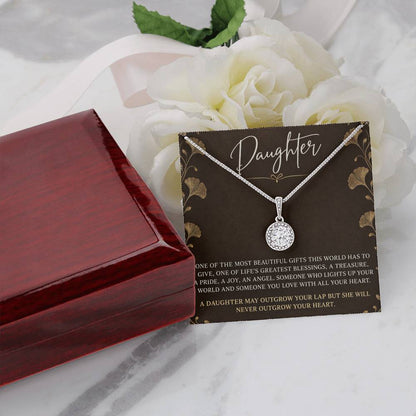 Eternal Hope Necklace with Espresso Ginkgo daughter card – message card beside Luxury Box | Hensley London
