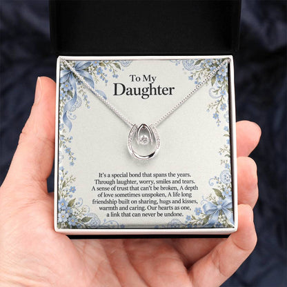 Gift for Daughter – Dancing Crystal Necklace & Blue Lace Card