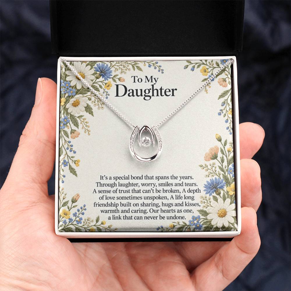 Gift for Daughter – Lucky In Love Necklace & Daisy Card