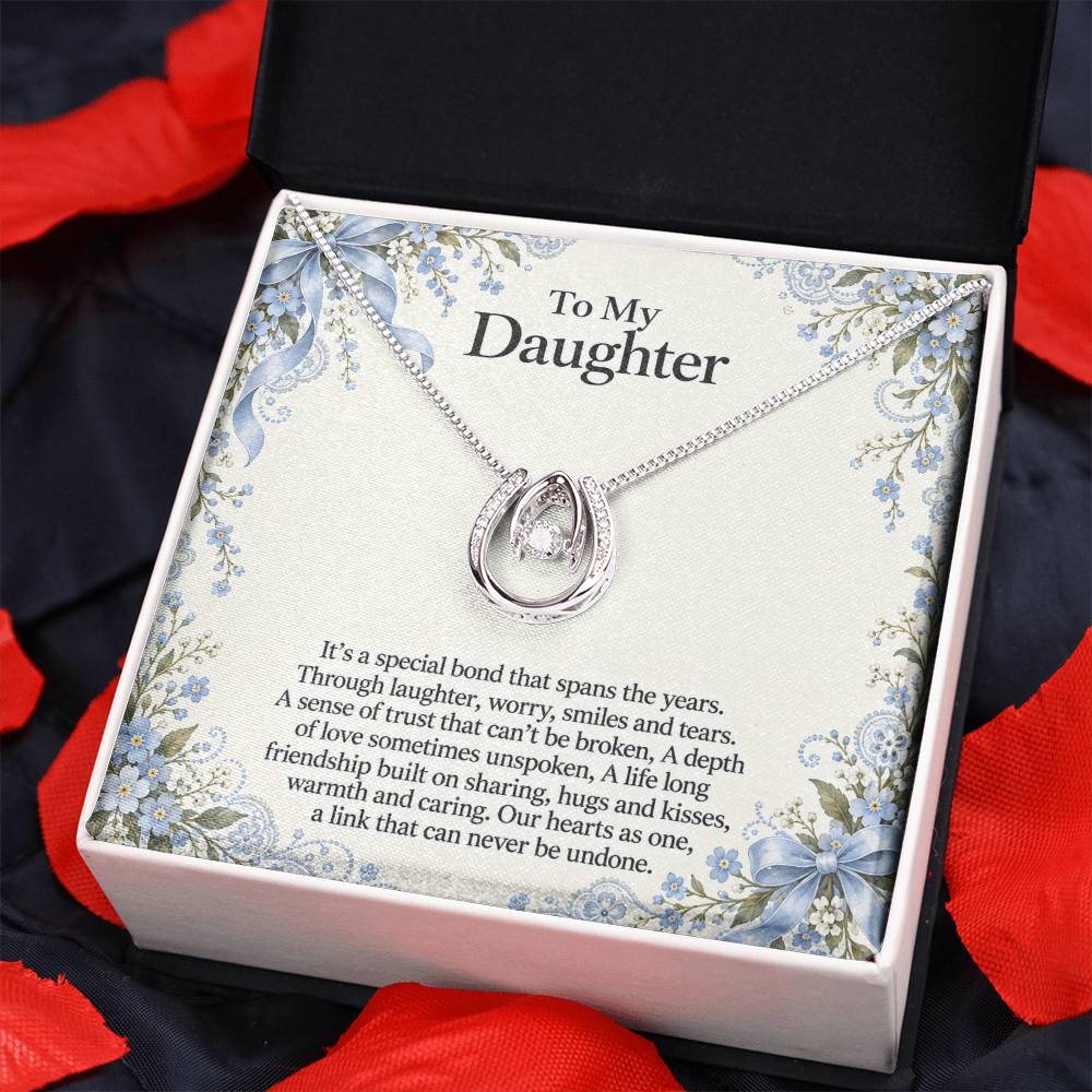 Gift for Daughter – Dancing Crystal Necklace & Blue Lace Card