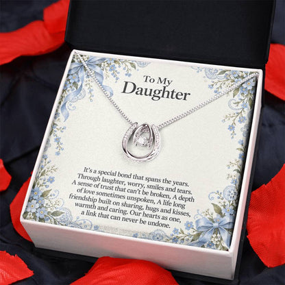 Gift for Daughter – Dancing Crystal Necklace & Blue Lace Card