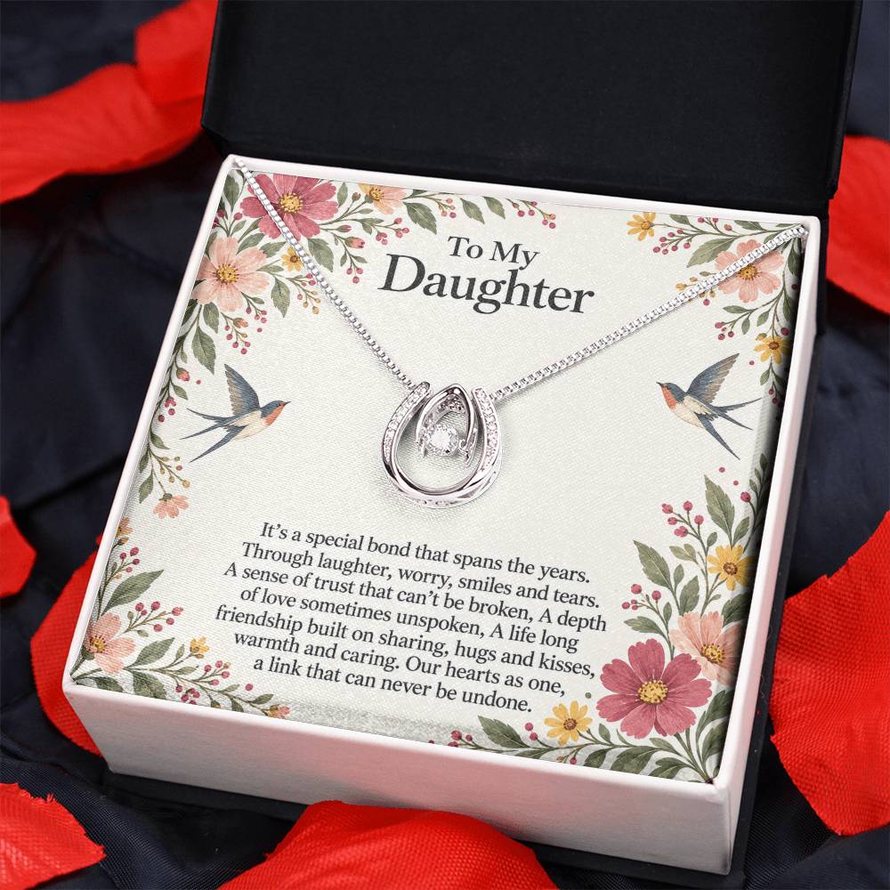Daughter Keepsake Necklace – Bird Garden Message Card
