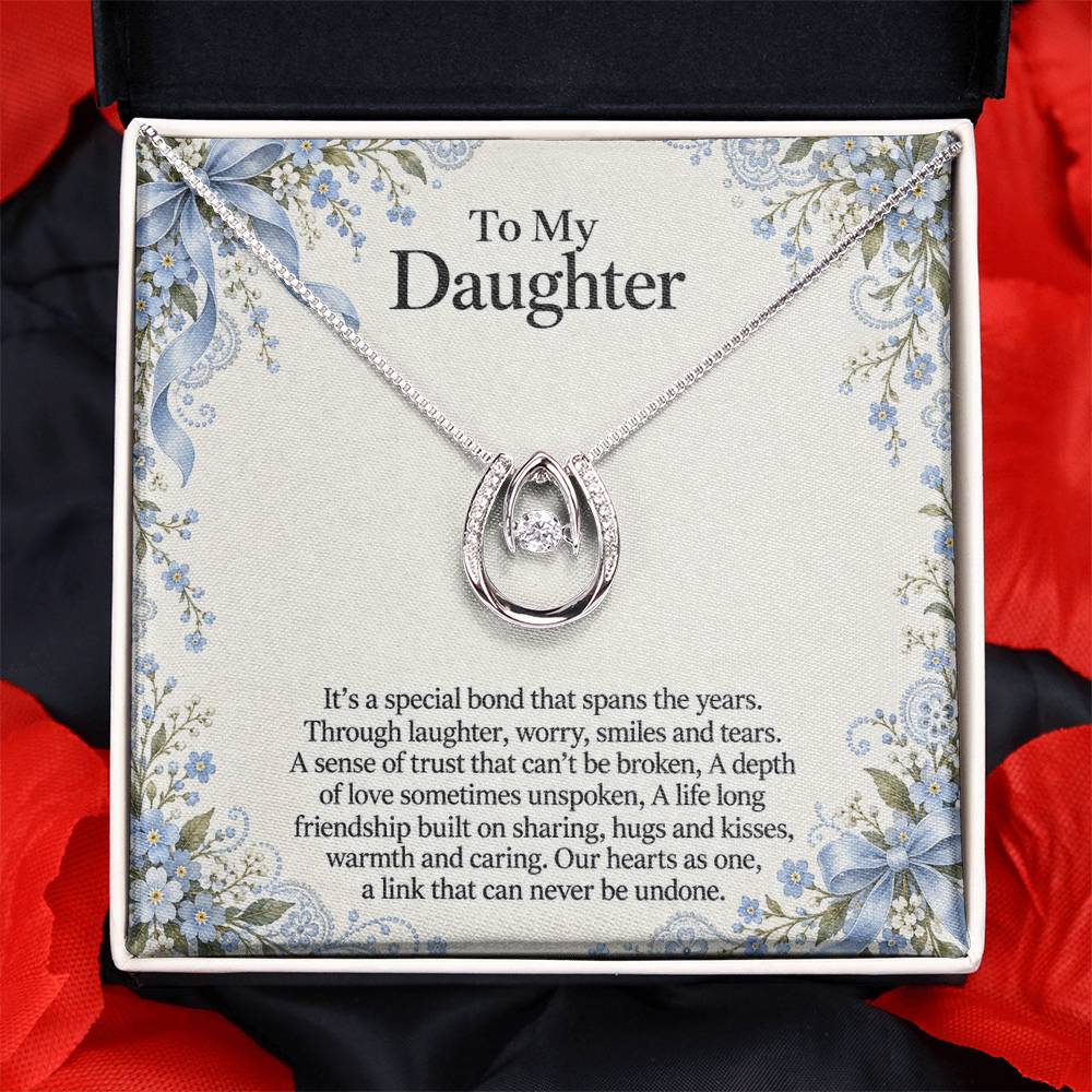 Gift for Daughter – Dancing Crystal Necklace & Blue Lace Card
