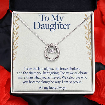 Lucky In Love Necklace - To My Daughter - So Proud of Your Graduation