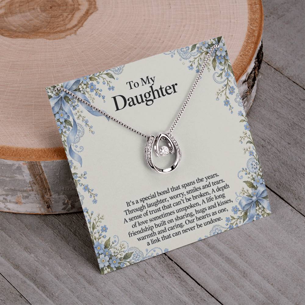 Gift for Daughter – Dancing Crystal Necklace & Blue Lace Card