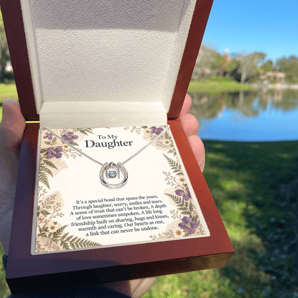 Daughter Teardrop Necklace – Purple Wildflower Message Card