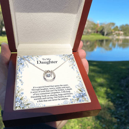 Gift for Daughter – Dancing Crystal Necklace & Blue Lace Card