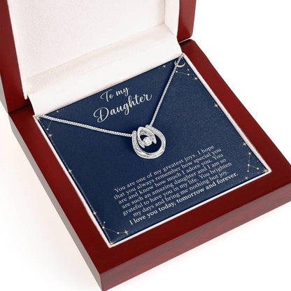 Lucky In Love teardrop necklace in white gold finish – Midnight Celestial Luxury Box pendant close-up | Hensley London