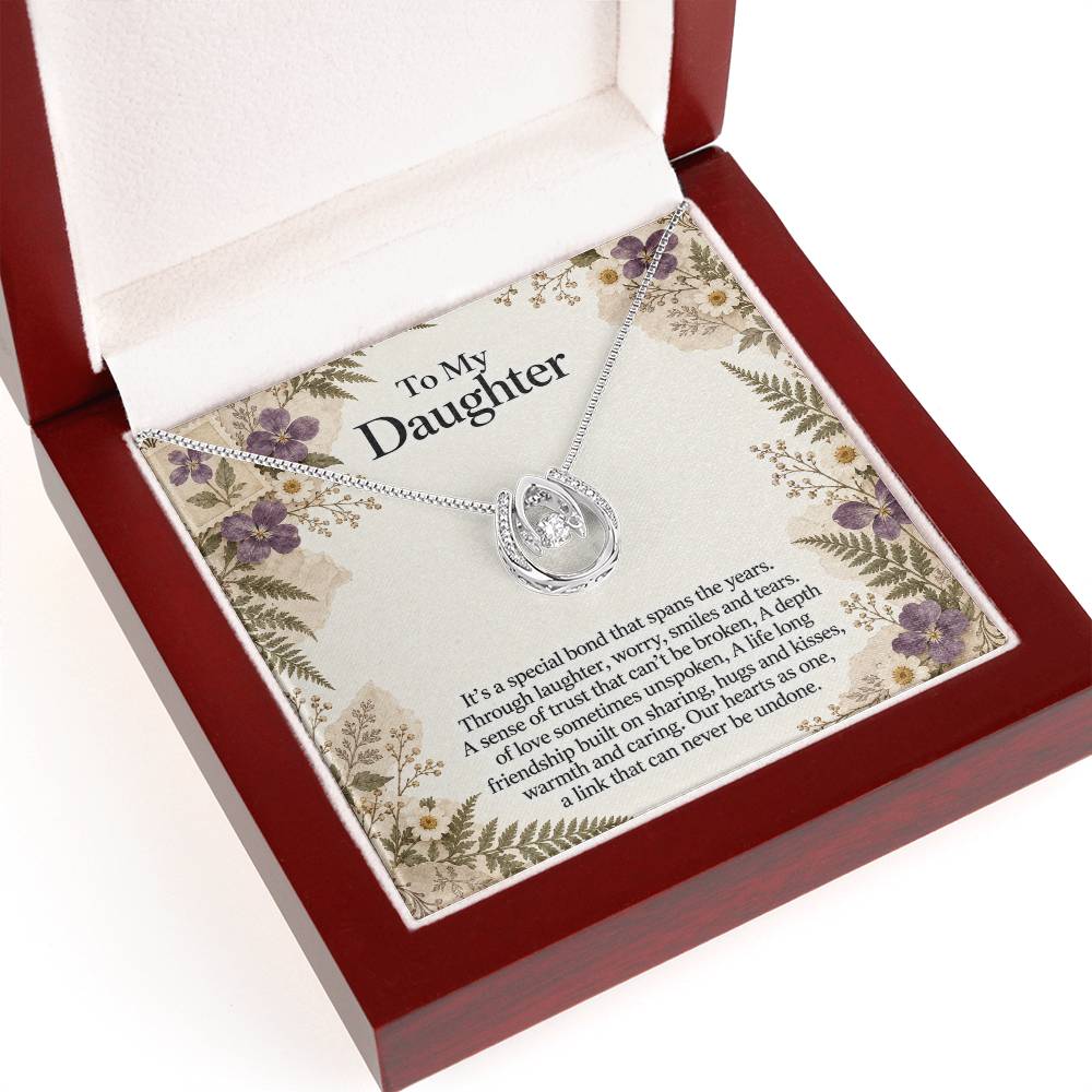Daughter Teardrop Necklace – Purple Wildflower Message Card