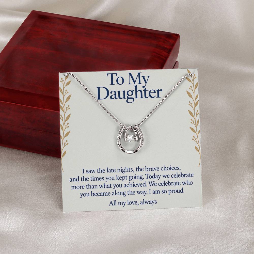 Lucky In Love Necklace - To My Daughter - So Proud of Your Graduation