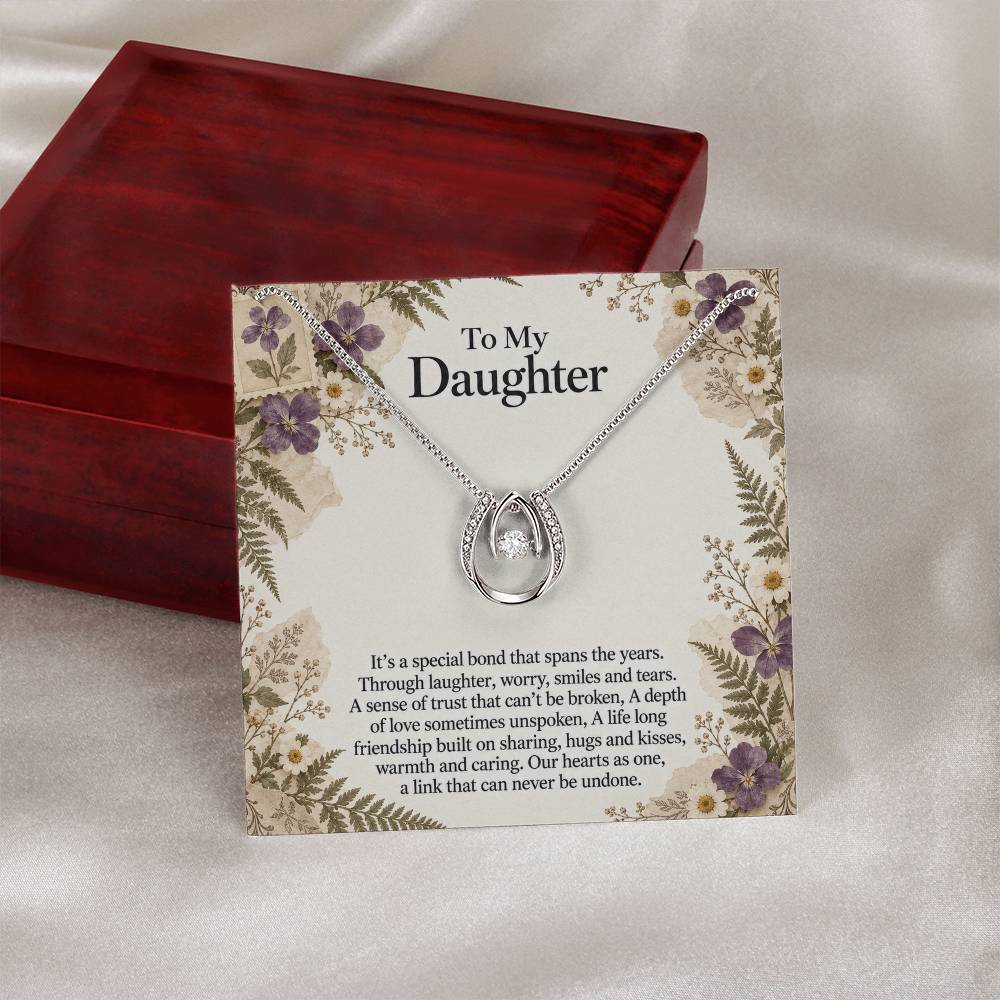 Daughter Teardrop Necklace – Purple Wildflower Message Card