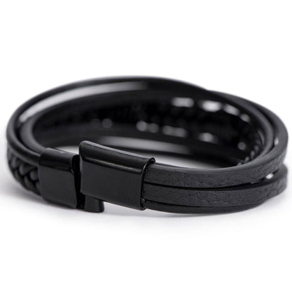 Cross Bracelet in Black for Husband – magnetic clasp close-up | Hensley London