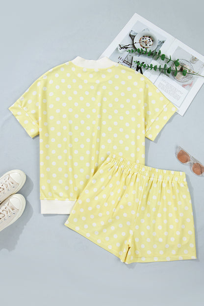 Women's Polka Dot Mock Neck Short Set - View 12 | Hensley London
