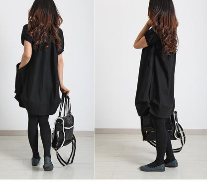 Bella Black Dress | Plus Size, Cotton-Linen Summer Dress - Image 2