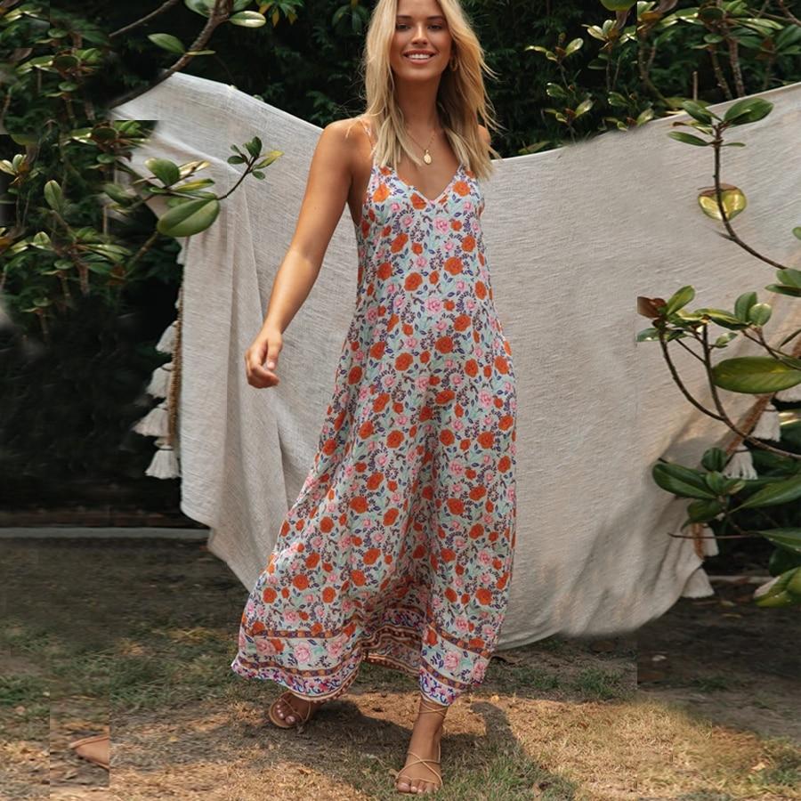 Variant image for Women's Maxi Dress Pink Floral Rayon Cotton Size M-1