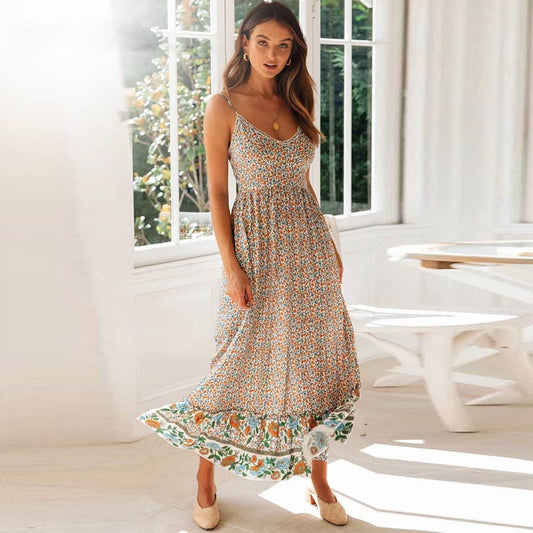Women's Maxi Dress Multi-Color Size M Polyester Chiffon-2