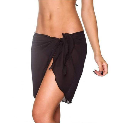 Women's Mini Skirt Pink Chiffon Spandex Polyester-1