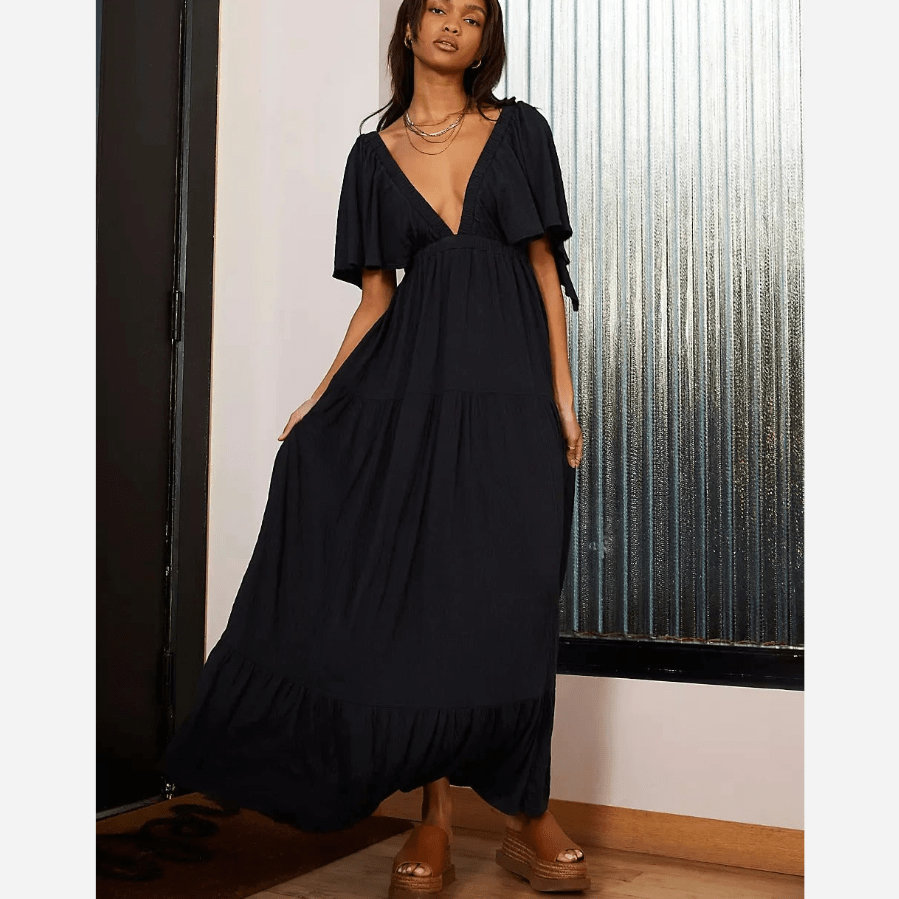 Variant image for Women's Maxi Dress Dark Pink Size S Cotton Blend-7