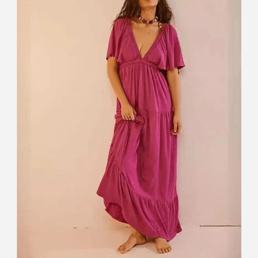 Variant image for Women's Maxi Dress Dark Pink Size S Cotton Blend-16
