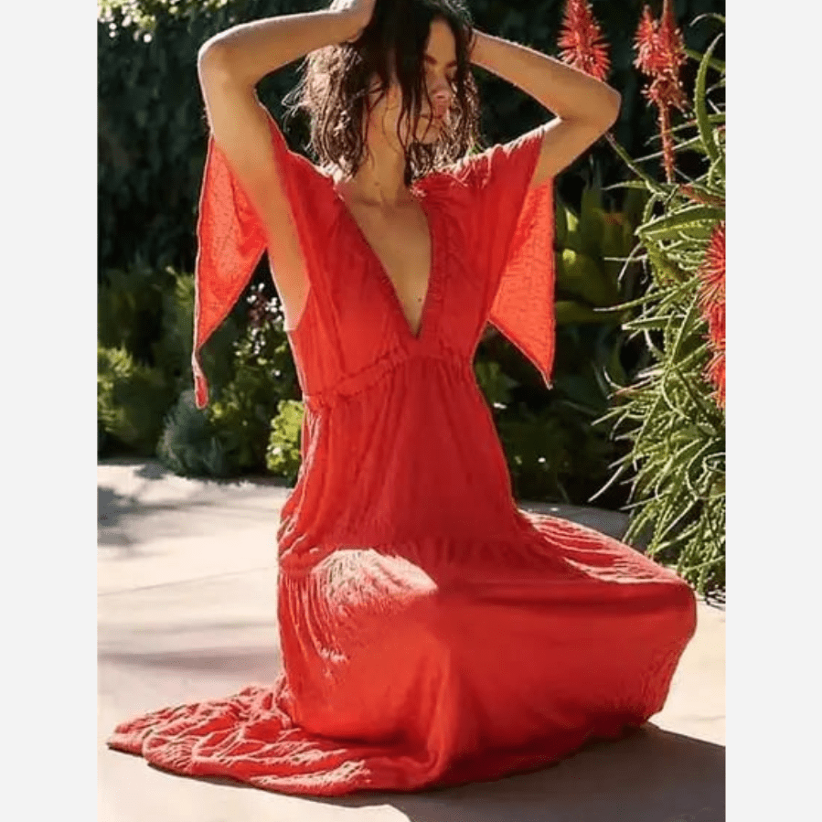 Variant image for Women's Maxi Dress Dark Pink Size S Cotton Blend-13