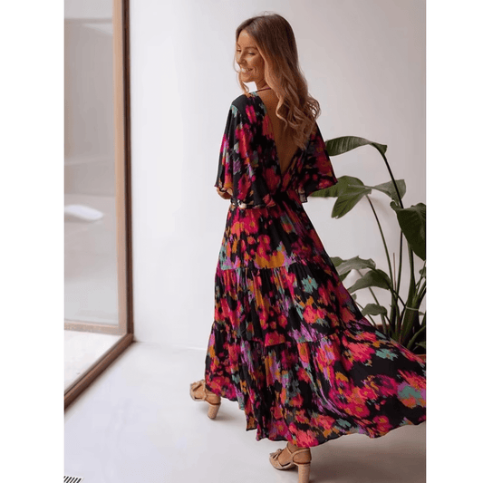 Women's Maxi Dress Floral Size M Polyester-2