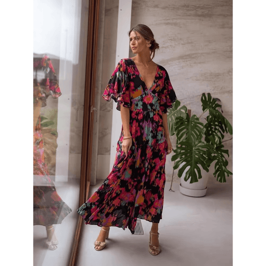 Women's Maxi Dress Floral Size M Polyester-1