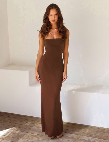 Women's Maxi Dress Yellow Size M Polyester Backless Bodycon-2