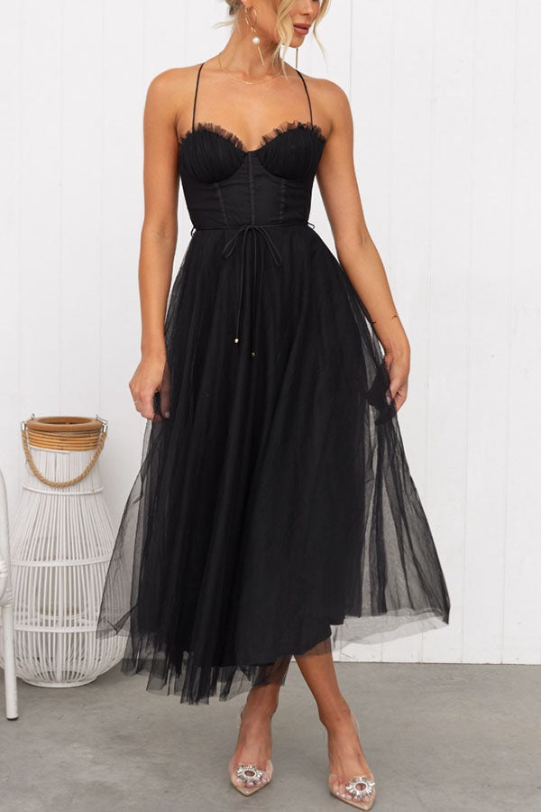 Variant image for Women's Maxi Dress White Size M Chiffon Formal-5