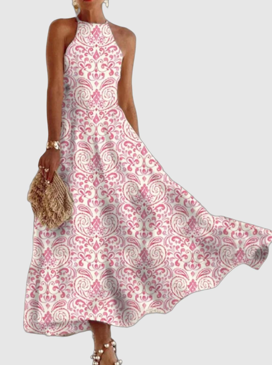 Women's Summer Dress White Polyester Short Sleeve A-Line-3