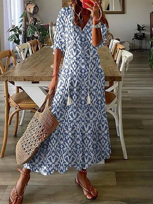 Women's Maxi Dress Floral Print Lightweight Polyester-2