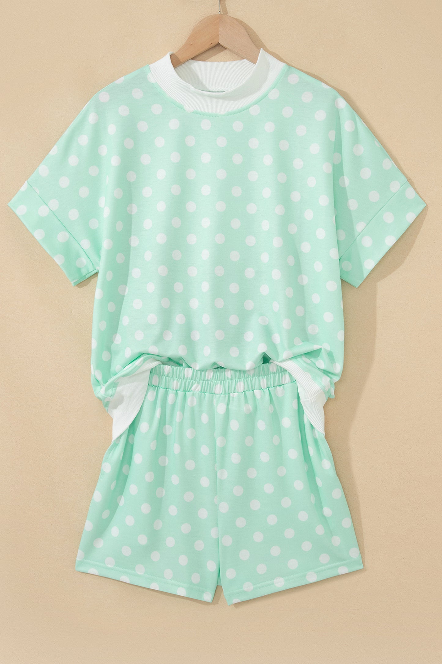 Women's Polka Dot Mock Neck Short Set - View 5 | Hensley London