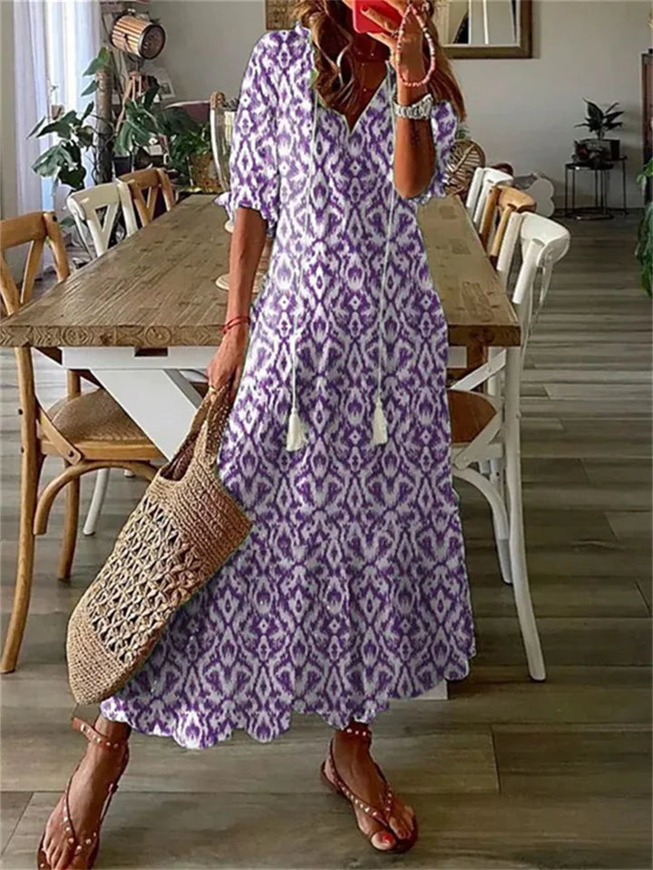 Variant image for Women's Maxi Dress Floral Print Size M Cotton Blend-9